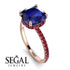 Cushion Hidden Diamond Sapphire Ring - Nova No. 59 image 3