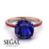 Cushion Hidden Diamond Sapphire Ring - Nova No. 59 image 2