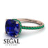 Cushion Hidden Diamond Sapphire Ring - Nova No. 29 image 10