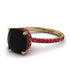 Cushion Hidden Diamond Black Diamond Ring - Nova No. 52 image 1
