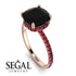 Cushion Hidden Diamond Black Diamond Ring - Nova No. 53 image 3