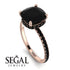 Cushion Hidden Diamond Black Diamond Ring - Nova No. 38 image 3