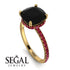 Cushion Hidden Diamond Black Diamond Ring - Nova No. 52 image 3