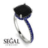Cushion Hidden Diamond Black Diamond Ring - Nova No. 69 image 3