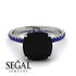 Cushion Hidden Diamond Black Diamond Ring - Nova No. 69 image 2