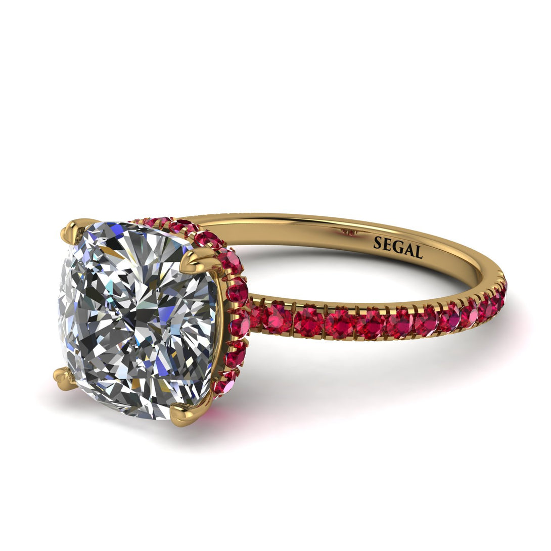 Cushion Hidden Diamond Diamond Ring - Nova No. 46