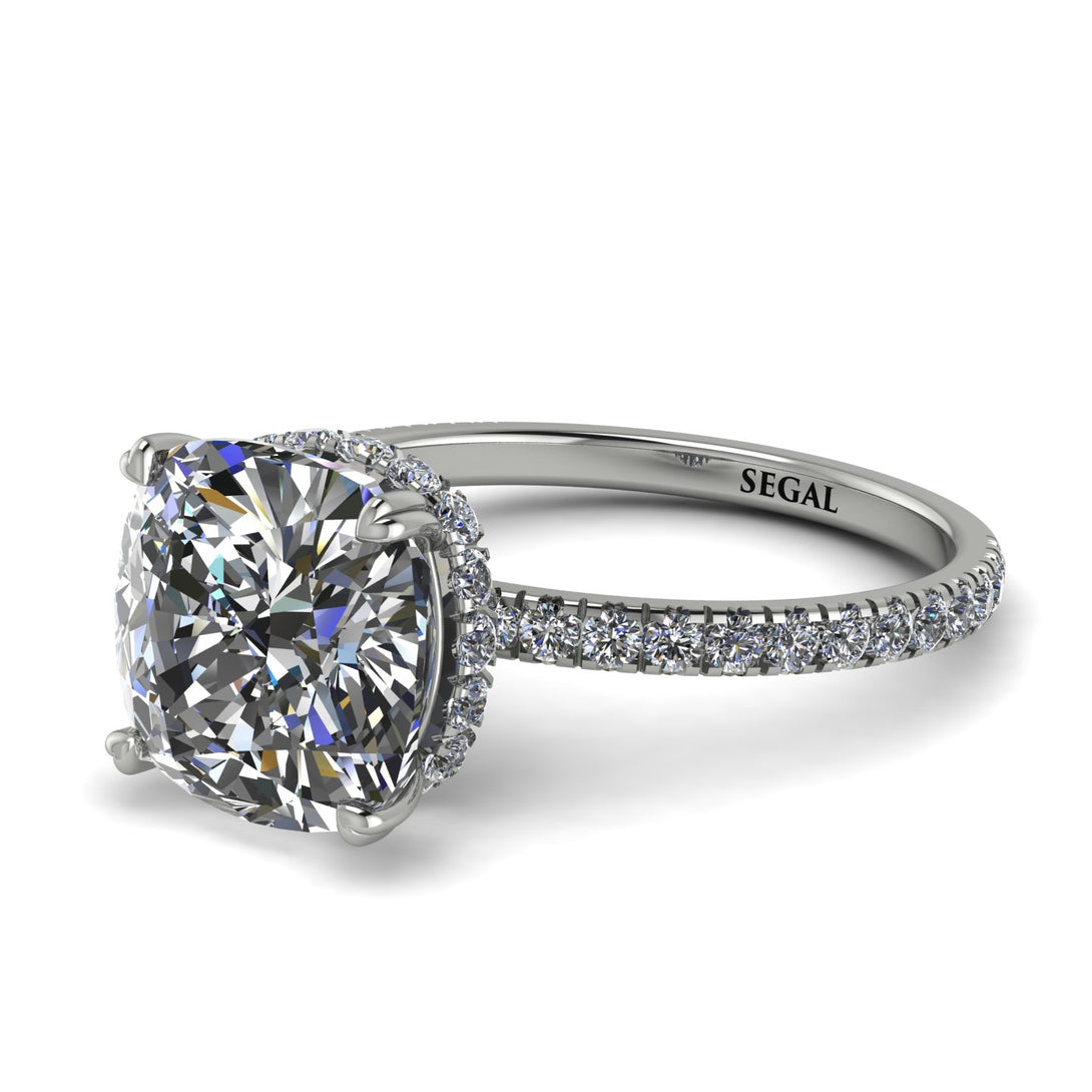 Cushion Hidden Diamond Diamond Ring - Nova No. 3
