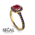 Cushion Ruby Halo Engagement Ring - Jade No. 70 image 2