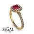 Cushion Ruby Halo Engagement Ring - Jade No. 10 image 2