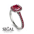 Cushion Ruby Halo Engagement Ring - Jade No. 57 image 2