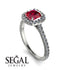 Cushion Ruby Halo Engagement Ring - Jade No. 12 image 2