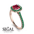 Cushion Ruby Halo Engagement Ring - Jade No. 26 image 2