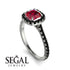 Cushion Ruby Halo Engagement Ring - Jade No. 42 image 2