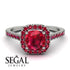 Cushion Ruby Halo Engagement Ring - Jade No. 57 image 3