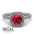 Cushion Ruby Halo Engagement Ring - Jade No. 12 image 3