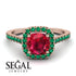 Cushion Ruby Halo Engagement Ring - Jade No. 26 image 3
