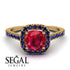 Cushion Ruby Halo Engagement Ring - Jade No. 70 image 3