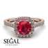Cushion Ruby Halo Engagement Ring - Jade No. 11 image 3