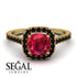Cushion Ruby Halo Engagement Ring - Jade No. 40 image 3