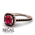 Cushion Ruby Halo Engagement Ring - Jade No. 41 image 10