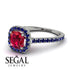 Cushion Ruby Halo Engagement Ring - Jade No. 72 image 10
