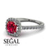 Cushion Ruby Halo Engagement Ring - Jade No. 12 image 10