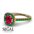 Cushion Ruby Halo Engagement Ring - Jade No. 25 image 10