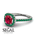 Cushion Ruby Halo Engagement Ring - Jade No. 27 image 10