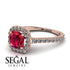 Cushion Ruby Halo Engagement Ring - Jade No. 11 image 10