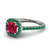 Cushion Ruby Halo Engagement Ring - Jade No. 27 image 1