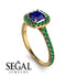 Cushion Sapphire Halo Engagement Ring - Jade No. 28 image 2