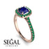 Cushion Sapphire Halo Engagement Ring - Jade No. 29 image 2