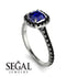 Cushion Sapphire Halo Engagement Ring - Jade No. 45 image 2