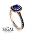 Cushion Sapphire Halo Engagement Ring - Jade No. 44 image 2