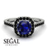 Cushion Sapphire Halo Engagement Ring - Jade No. 45 image 3