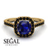 Cushion Sapphire Halo Engagement Ring - Jade No. 43 image 3