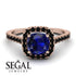 Cushion Sapphire Halo Engagement Ring - Jade No. 44 image 3