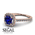 Cushion Sapphire Halo Engagement Ring - Jade No. 14 image 10