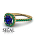 Cushion Sapphire Halo Engagement Ring - Jade No. 28 image 10