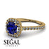 Cushion Sapphire Halo Engagement Ring - Jade No. 13 image 10