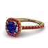 Cushion Sapphire Halo Engagement Ring - Jade No. 58 image 1