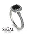 Cushion Black Diamond Halo Engagement Ring - Jade No. 9 image 2