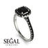 Cushion Black Diamond Halo Engagement Ring - Jade No. 39 image 2