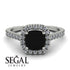 Cushion Black Diamond Halo Engagement Ring - Jade No. 9 image 3
