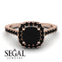 Cushion Black Diamond Halo Engagement Ring - Jade No. 38 image 3