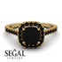 Cushion Black Diamond Halo Engagement Ring - Jade No. 37 image 3