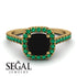 Cushion Black Diamond Halo Engagement Ring - Jade No. 22 image 3
