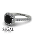 Cushion Black Diamond Halo Engagement Ring - Jade No. 9 image 10