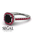 Cushion Black Diamond Halo Engagement Ring - Jade No. 54 image 10