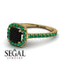 Cushion Black Diamond Halo Engagement Ring - Jade No. 22 image 10